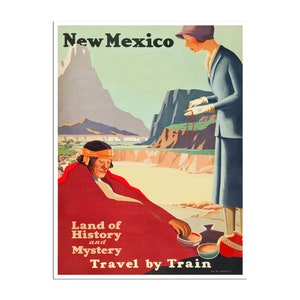 New Mexico Art Vintage Travel Poster New Mexico Print xr2599a