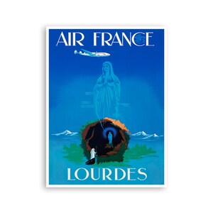 Póster de viaje francés de Lourdes, Francia, arte vintage, impresión retro, decoración de pared xr4365