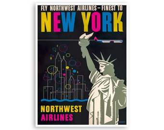New York Art NY Travel Poster New Yorker Print  xr4374a