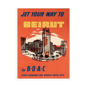 Beirut Travel Poster Lebanon Vintage Art Print Canvas Hanging Wall Decor xr1791