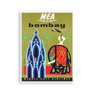 Mumbai India Art Bombay Vintage Poster Print Canvas Hanging Wall Decor xr2808