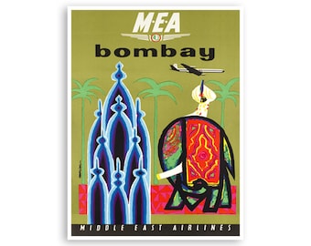 Mumbai India Art Bombay Vintage Poster Print Canvas Hanging Wall Decor xr2808