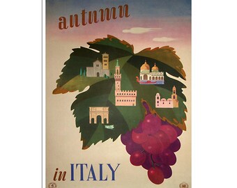 Italian Wine Poster Italy Travel Art Print xr505a