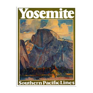 Yosemite National Park Print Yosemite Travel Poster Art Southern Pacific Lines TR7a