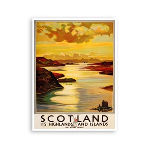 Scotland Vintage Print Scottish Travel Art Vintage Tourism Poster XR2143