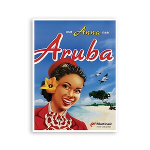 Aruba Travel Poster Caribbean Art Martinair Print xr4436a
