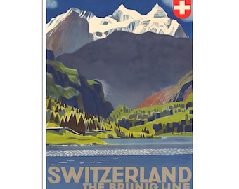 Vintage Swiss Art Switzerland Travel Poster Print Canvas Hanging Wall Decor xr528