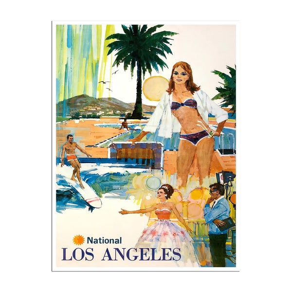 Los Angeles Poster Vintage California Print Travel Art Wall Decor xr4778