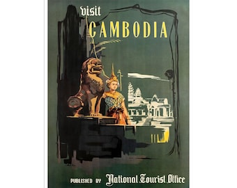 Cambodia Print Art Travel Poster Vintage Canvas Decor Hanging Retro Wall Picture XR1606