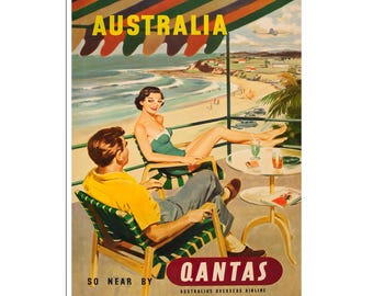Australia Print Travel Poster Retro Art Gift Hanging Wall Decor xr591