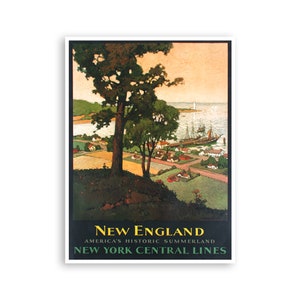 New England Poster Travel Art New York Central Lines Print xr3499a