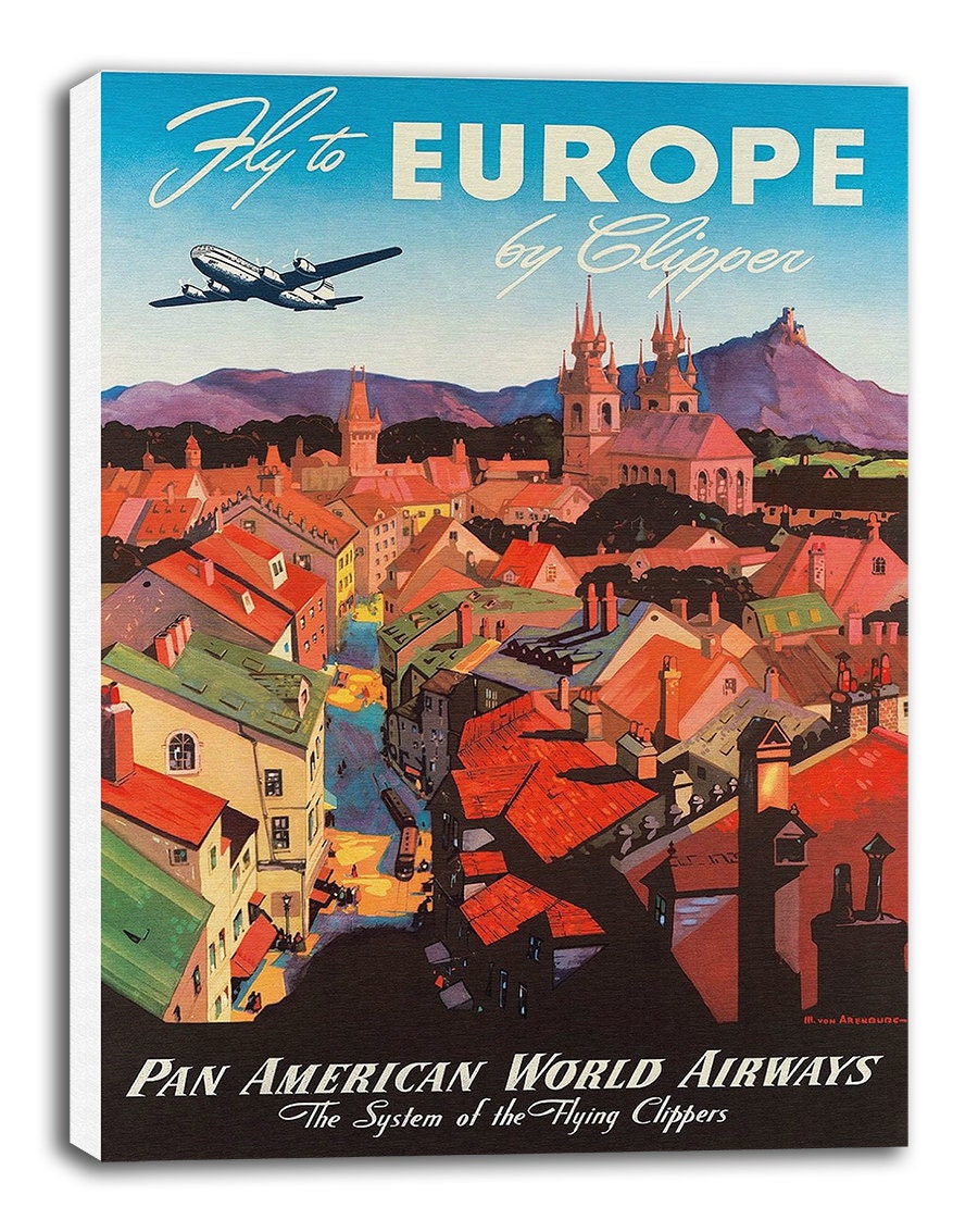 Retro European Print Europe Travel Poster Retro Art Gift Etsy