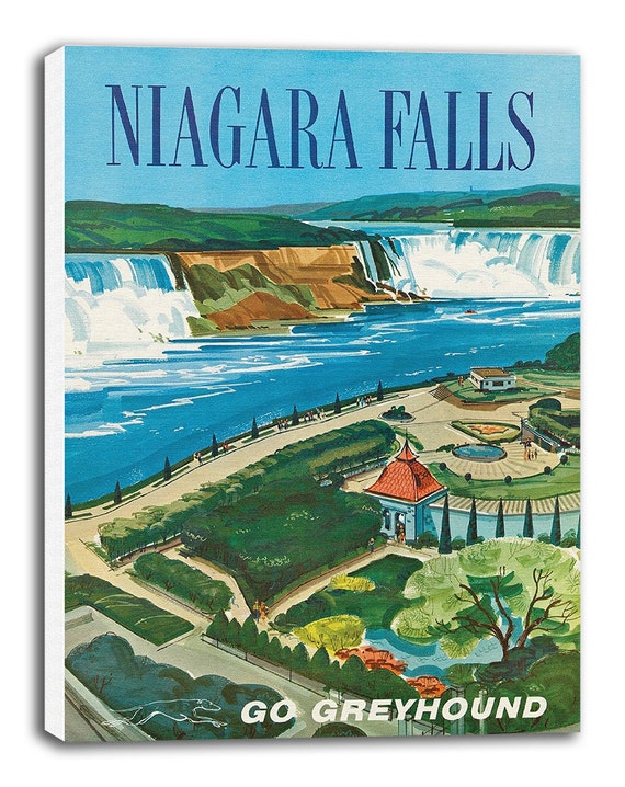 Niagara Falls And Canada Vintage Travel Poster Tourism old Retro Print