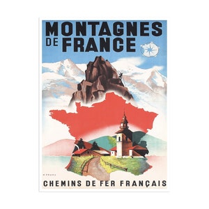 French Mountains Art France Travel Poster Print  xr1095a