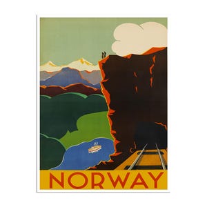 Norway Art Norwegian Travel Poster Norway Picture xr628a