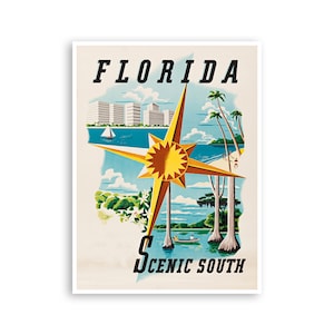 Florida Travel Poster Wall Art Print Gift Hanging Decor xr3457