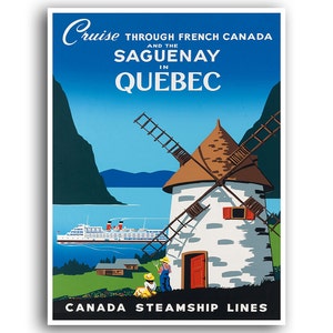 Quebec Art Canada Travel Poster Saguenay Print xr920a