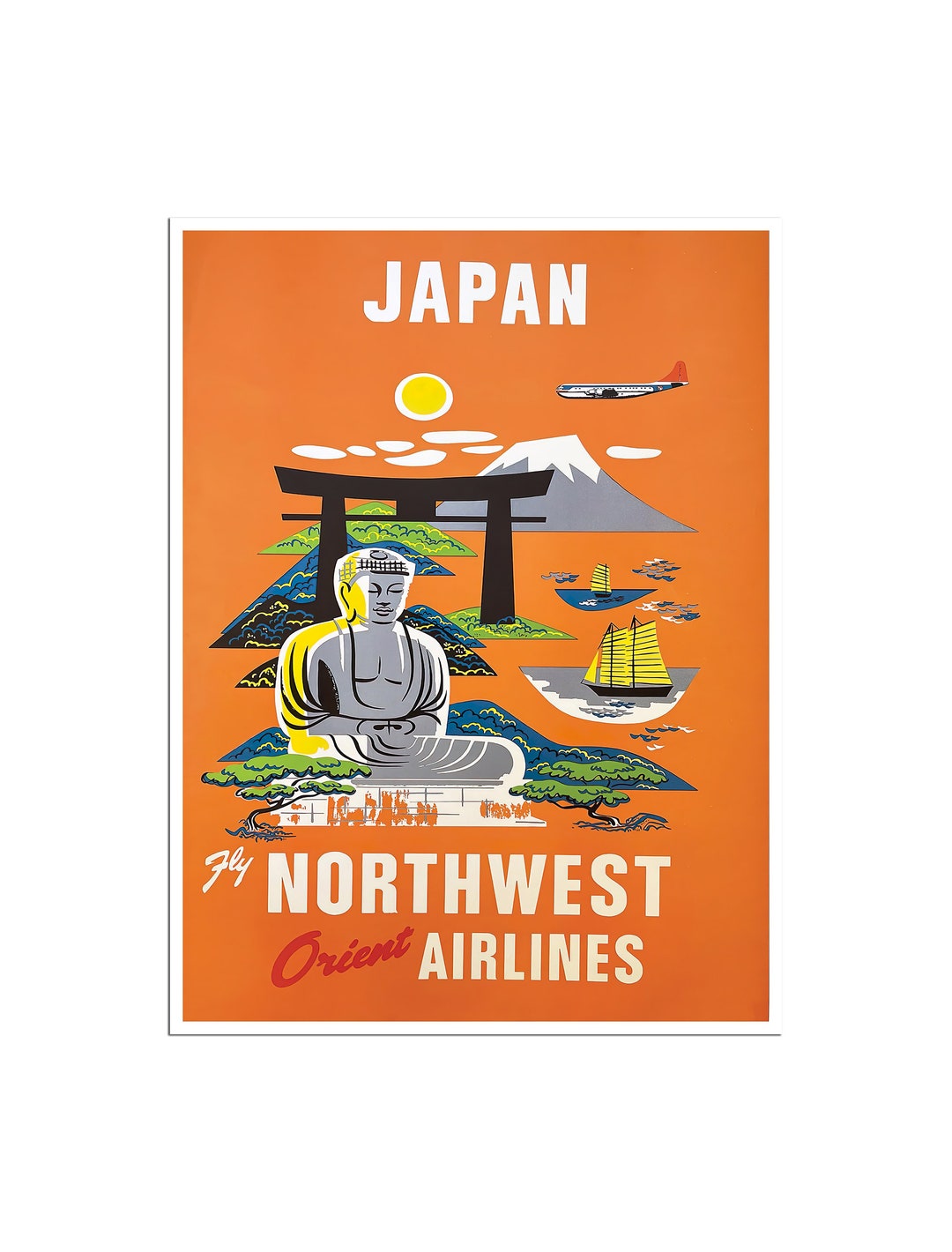 Japan Poster Japanese Travel Art Airline Print Xr4636a - Etsy