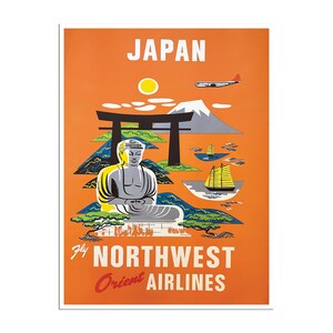 Japan Poster Japanese Travel Art Airline Print XR4636a