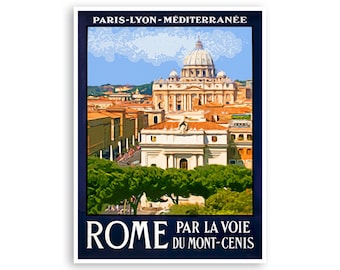 Vintage Rome Art Italy Travel Poster Retro Italian Print Roman Gift Hanging Wall Decor xr4245
