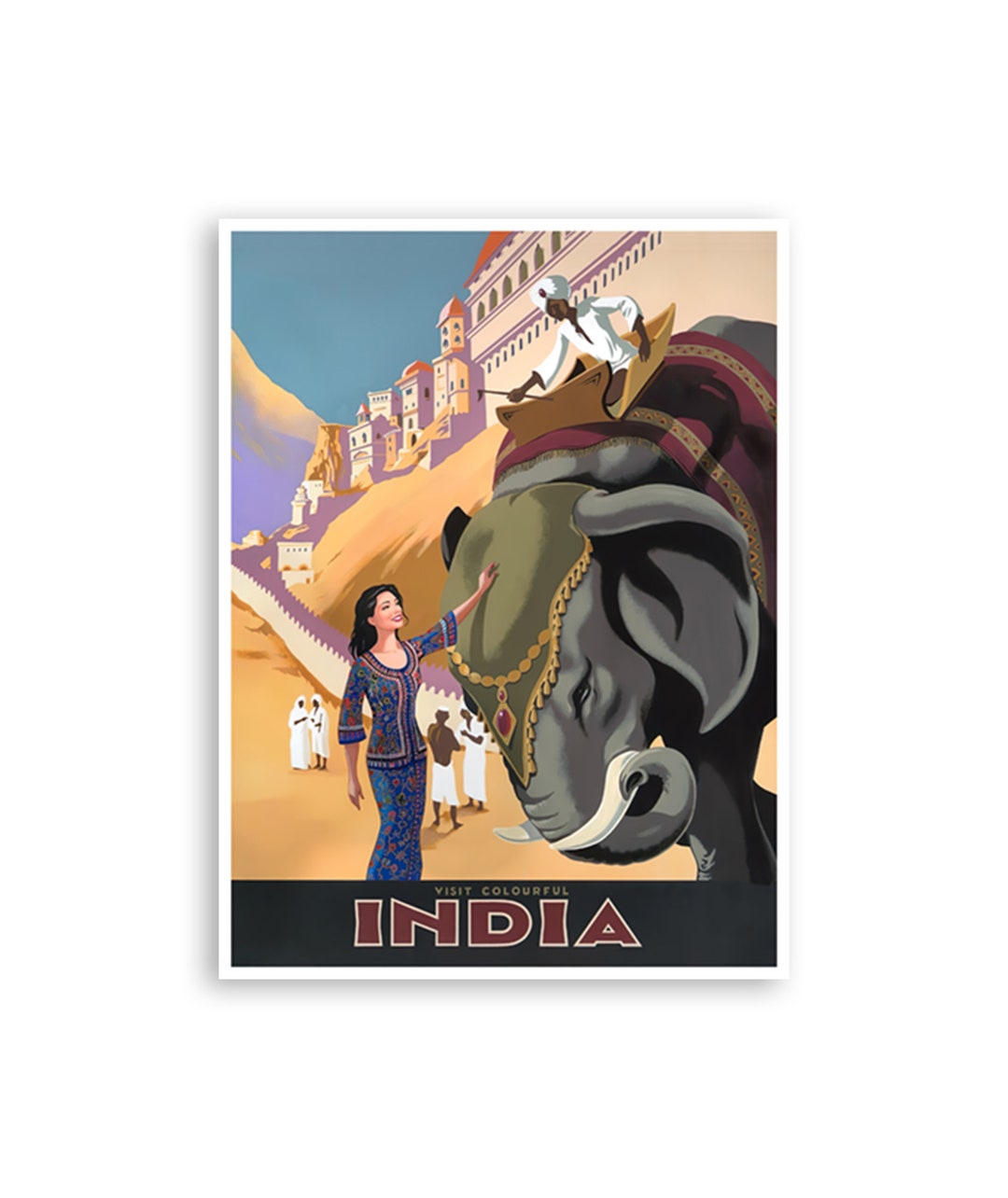 India Art Elephant Print Indian Travel Poster Xr4244a - Etsy