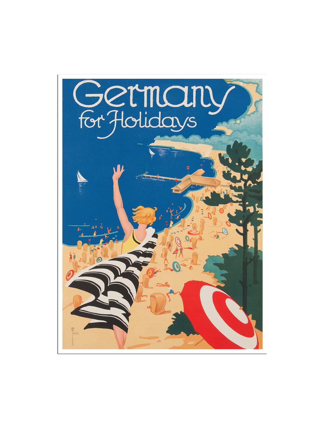 German Fun Poster German Art Travel Poster Holidays in Germany Print Xr3204a - Etsy
