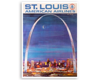 Vintage St. Louis Art Missouri Vintage Travel Poster Retro Home Decor Print xr1789