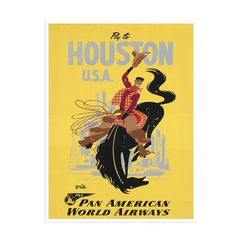 Houston Print Texas Art USA Poster Travel Poster Etsy
