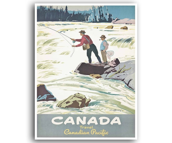 Canada Travel Poster Fishing Vintage Art Wall Decor Xr683 