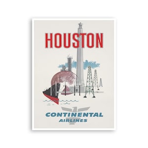 Houston Texas Art Travel Poster Vintage Home Decor Print Retro xr3083