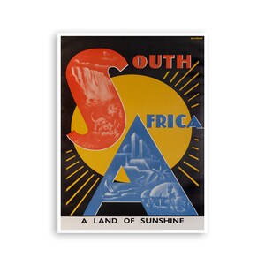 South Africa Print Travel Poster African Art xr3799a