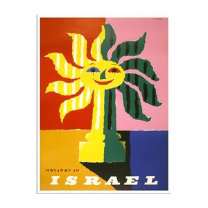 Israel Travel Poster Israeli Art Holiday Print xr4803a