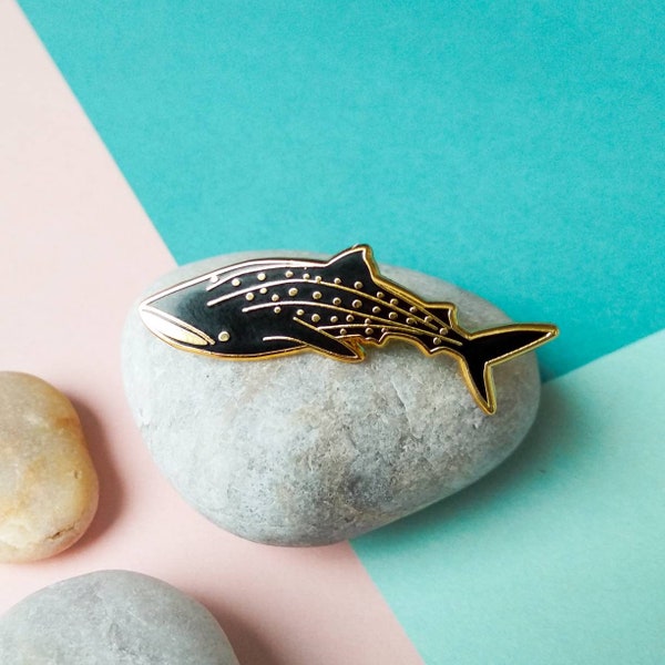 Whale shark enamel pin