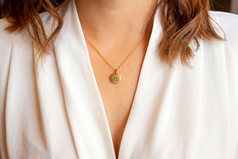 Hand Stamped Be Still Necklace \u2022 Psalm 46 Necklace \u2022 Be Still Small Disc Charm Necklace \u2022 Encouraging Gift Her \u2022 Be Still /& Know Necklace