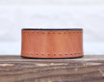Personalized Leather Cuff Bracelet, Tan Dotted Leather Cuff for Women, Hand Stamped Cuff with Your Custom Words, Gift for Best Friend