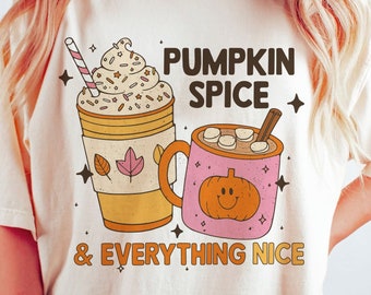 Pumpkin Spice Coffee PNG: design retrò per maglietta autunnale (download digitale)