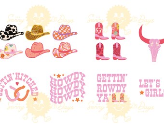 Nashville Bachelorette Party Cowgirl Theme Decorations and Decor SVG Bundle PNG Bundle for Sublimation
