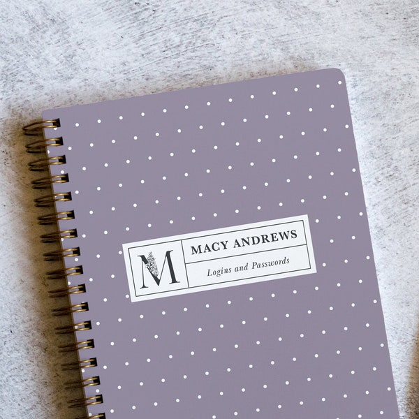 Refillable Password Book Etsy