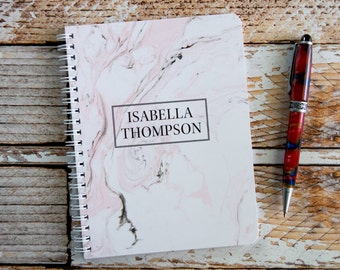 Personalized Notebook Marble Custom Journal Spiral Notebooks Small Note Books Personalized Gifts Bridesmaid Gifts Stocking Stuffer NB1003