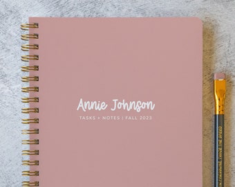 To Do List Notebook Personalized with Your Name | 70 Color Options | Simple, Minimalist Day Planner | Custom Mother's Day Gift NB6435