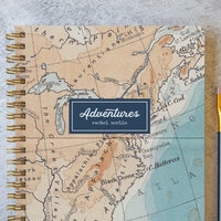 Custom Made to Order Map Travel Journal Notebook, Small - Etsy