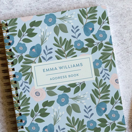 Address Book With Personalized Cover Gold Spiral Notebook for Etsy