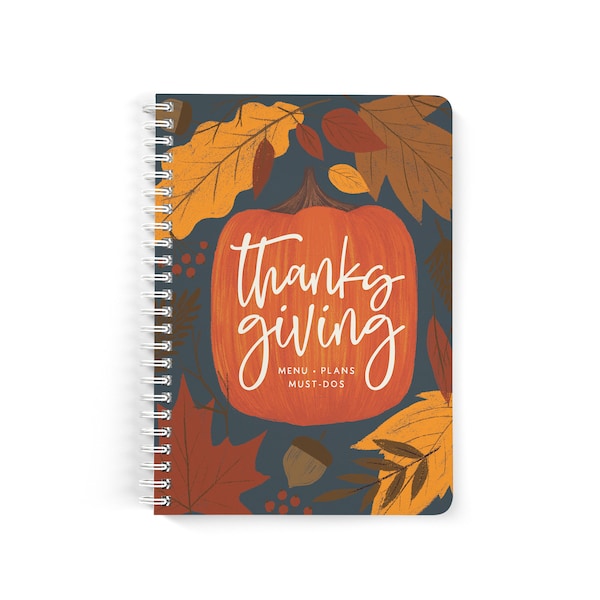 Thanksgiving Planner Thanksgiving Gift Host Gift Custom Journal Spiral Notebooks Small Note Books Personalized Gifts Stocking Stuffer NB2075