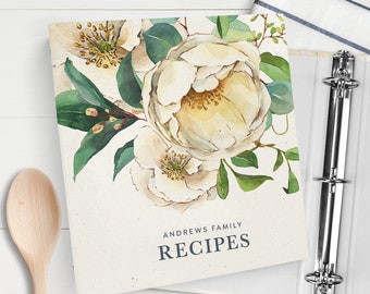 Recipe Card Binder, Personalized Recipe Organizer, Shower Gifts, Custom Wedding Gift, Custom Recipe Card Book, Valentine&#39;s Day Gifts 6312