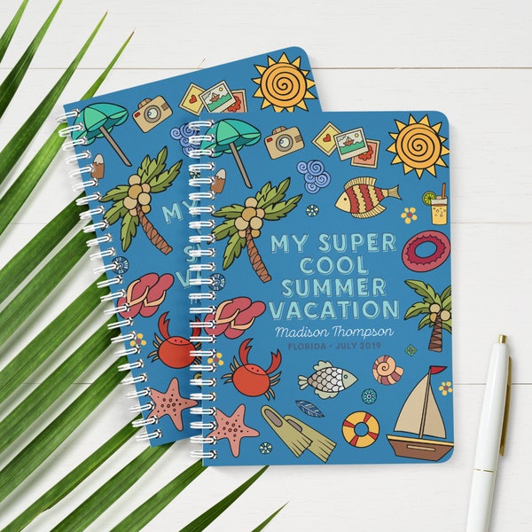 Kid's Travel Journal | Personalized Notebook | Small Note Books | Summer Vacation Journal | Personalized Gifts | Notebooks for Kids NB2065