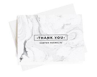 Personalized Thank You Cards, Business Thank You Notes, Set of 10, Thank You Notes Thank You Note Thank You Card Note Cards Marble TY1020