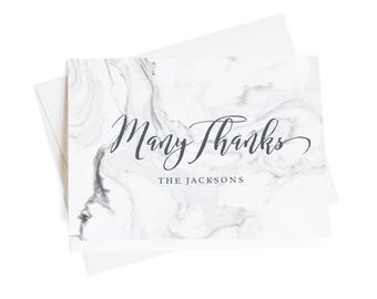 Personalized Thank You Cards, Business Thank You Notes, Set of 10, Thank You Notes Thank You Note Thank You Card Note Cards Marble TY1014-3