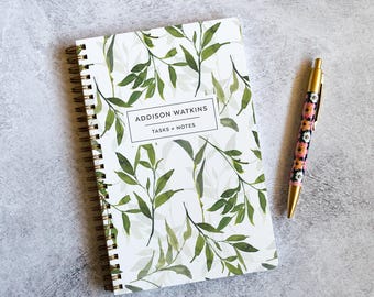 Custom To Do List Notebook with Daily To Do Lists and Notes, Botanical Design, 100 Pages with Protective Poly Cover, To-Do List Pad NB6332