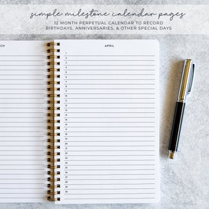 Printed Address Book, Personalized Notebook for Contacts, Perpetual Calendar, Rigid Poly Cover, Gold Wire Binding, Stocking Stuffer NB6361A image 4