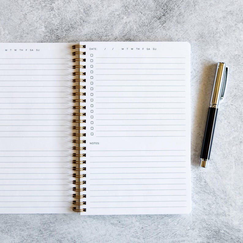 Minimalist Planner Notebook Personalized with Your Name, 100 Pages of To-Do Lists and Notes, Poly Cover, Custom Stocking Stuffer NB6357 image 4